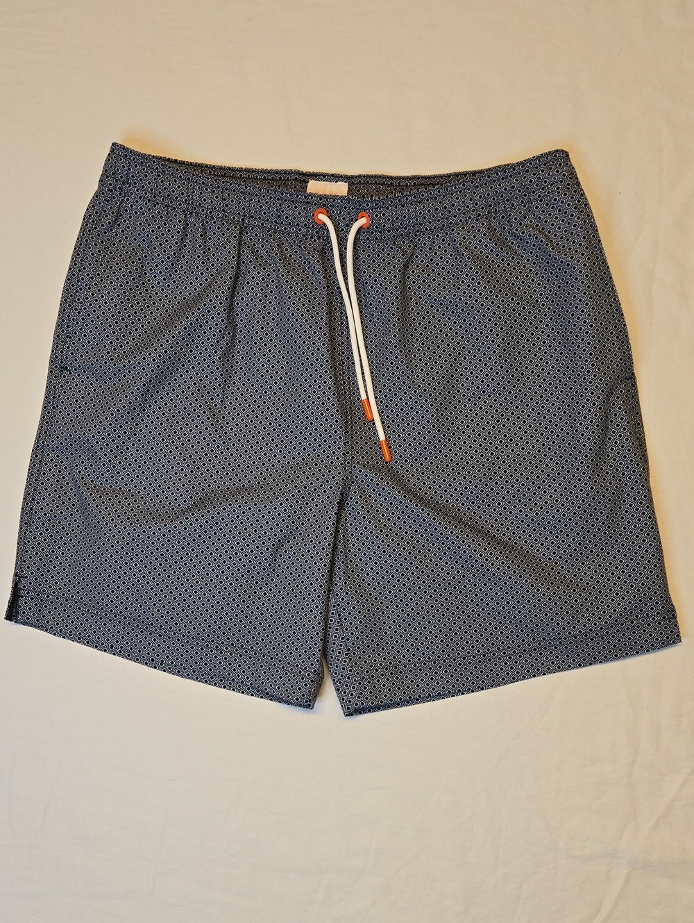 Swims Black And White Micro-Geo Swim Trunks with White Drawstring
